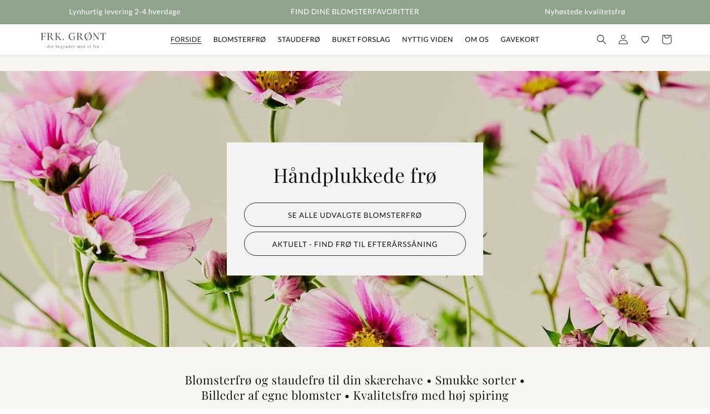 Forsiden af frkgront.dk på en computer