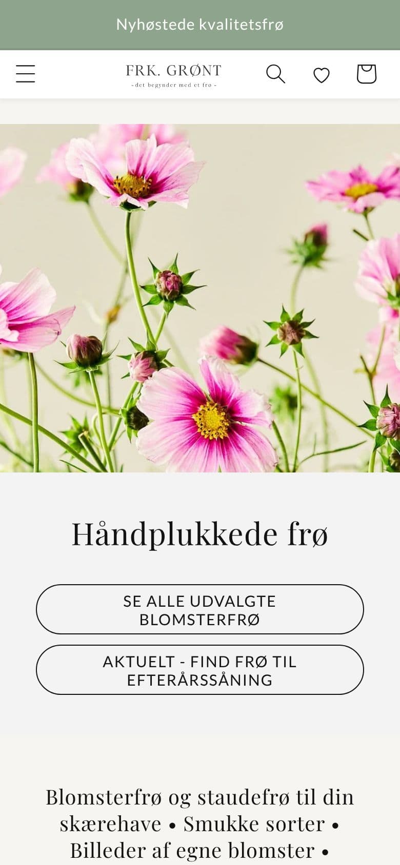 Forsiden af frkgront.dk på en mobil